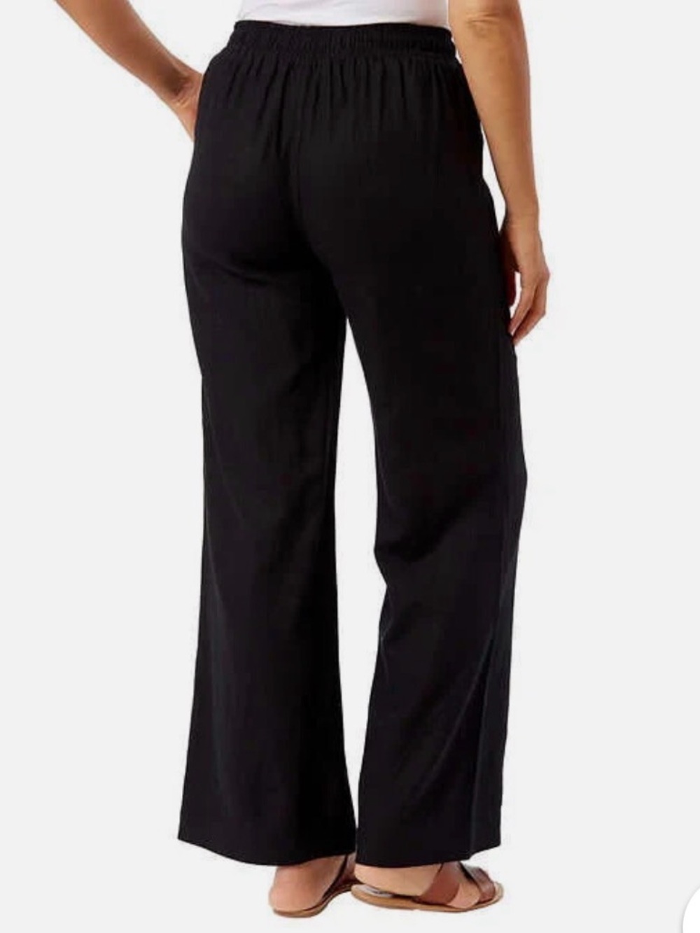 Briggs New York Black Wide-Leg Drawstring Pants - Picture 4 of 13